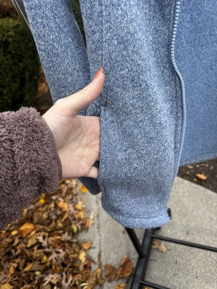 (Pequeno) Moletom com capuz azul Eddie Bauer com zíper e bolsos internos/externos FRETE GRÁTIS - Imagem 4 de 4