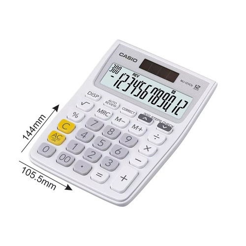 Casio MJ-12VCb-WE 300 Steps Check & Correct Colourful Desktop Calculator (White) - Picture 3 of 4