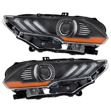 Full LED Projector Headlights Headlamp w/DRL For 2018-19-2020 Ford Mustang RH&LH