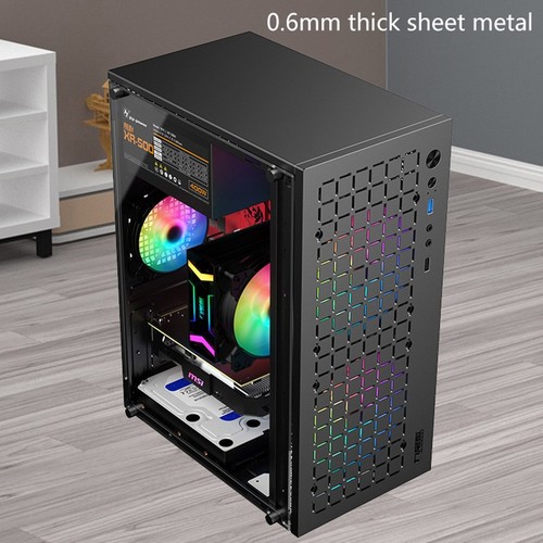 Micro ATX/ITX Transparent DIY PC Case Glass Desktop Computer Case HDD*2+SSD* _mo - Photo 5/14