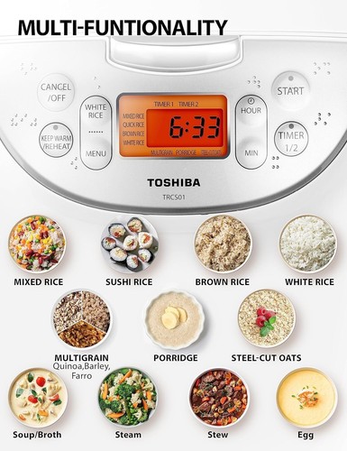 Digital 6 Cup Rice Cooker with Non-Stick Pot, 7 Functions & Stainless Steel - Picture 6 of 9