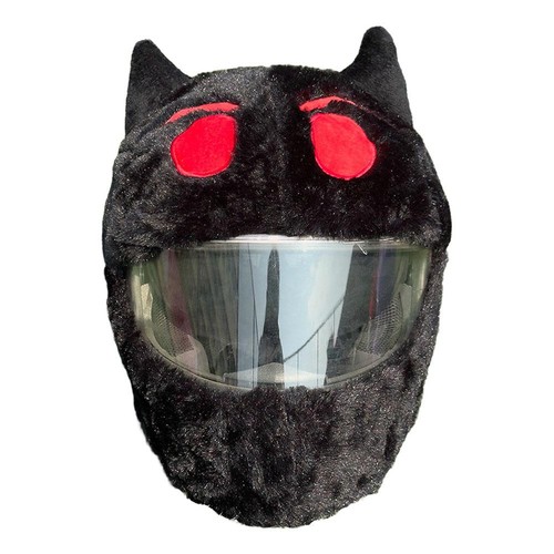 Helmet Protection Headgear Cover Cartoon Fluffy Plush Set for Motorcycle - Picture 13 of 14