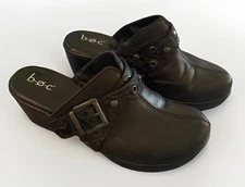 B.O.C Shoes. Black With Buckles. Open Back Clogs Size 7
