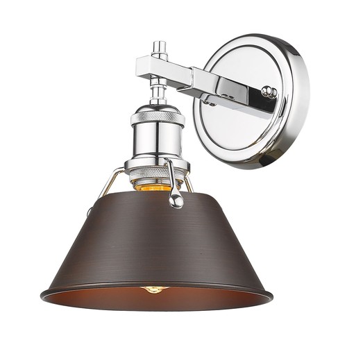 Golden Lighting 3306-BA1 CH Orwell 10" Tall Bathroom Sconce - Blue - Picture 4 of 10
