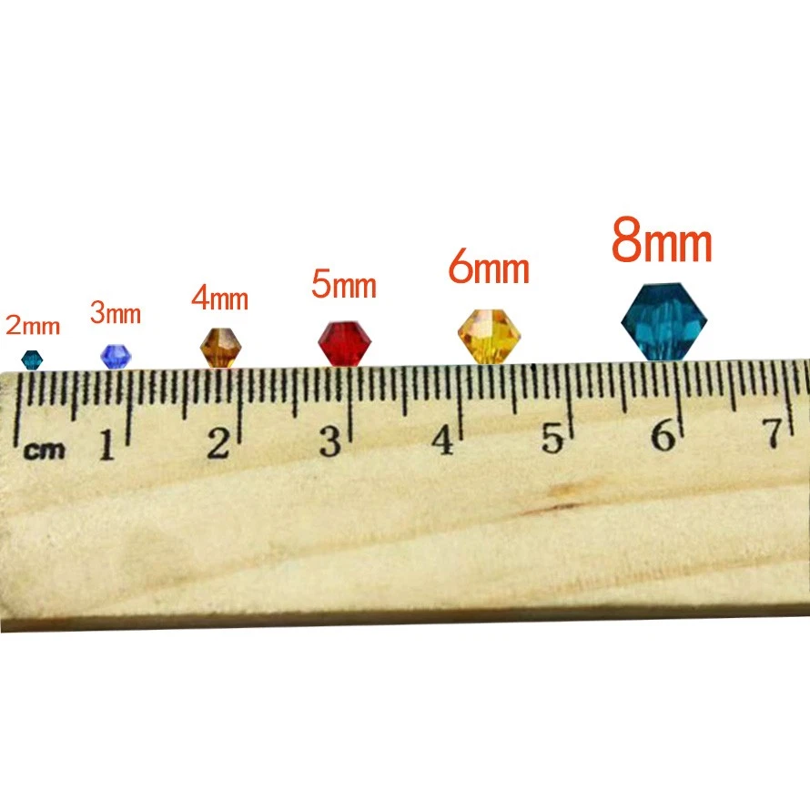 Hot 2/3/4/5/6/8mm Bicone Crystal Glass bead Loose Crafts Beads Jewelry Making - Image 3 of 4
