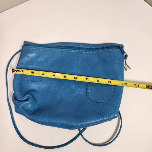 carlos falchi the buffalo bag original sky blue crossbody western aqua leather - Picture 8 of 10