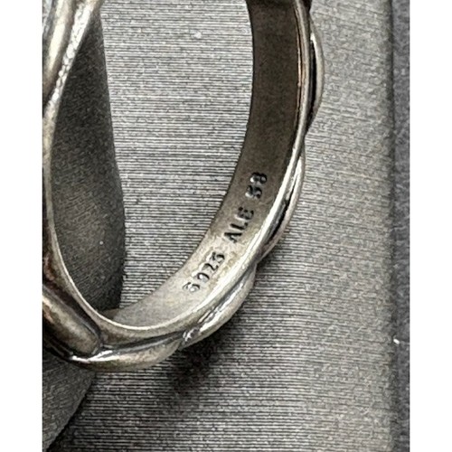 PANDORA 925 STERLING SILVER BRAIDED BAND RING SIZE 8 SKY - Picture 4 of 5