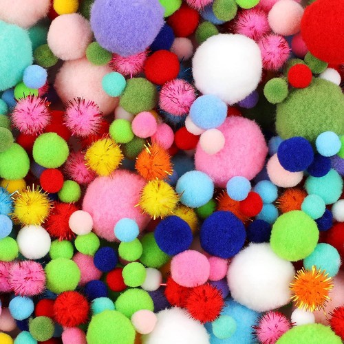 900 PIEZAS Pompones Multicolores Conjunto de Artesanía a Granel Suave Esponjoso Tamaños Surtidos - Imagen 1 de 4