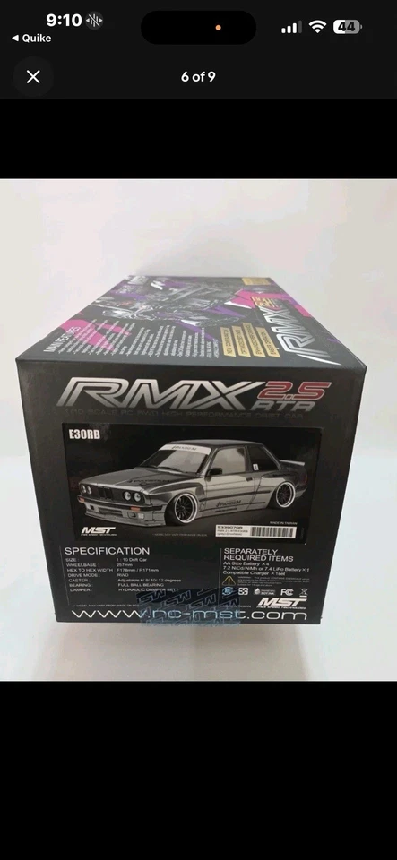 MST RMX 2.5 1/10 2WD Brushed RTR Drift Car w/E30RB Body (Grey) [MXS-531907GR] - Image 3 of 4
