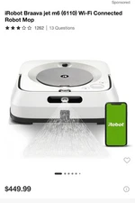 iRobot Braava Jet M6 (6110) Ultimate Robot Mop- Wi-Fi Connected - White