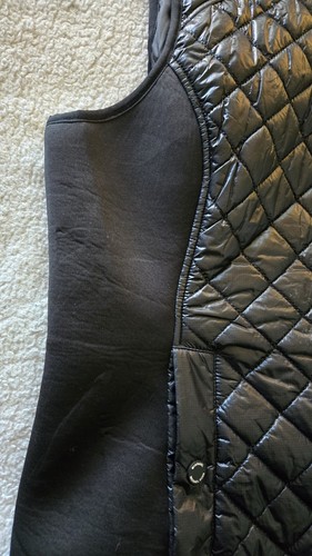 MK Michael Kors Quilted Hooded Black Puffer Vest Size L Spellout - Picture 12 of 22
