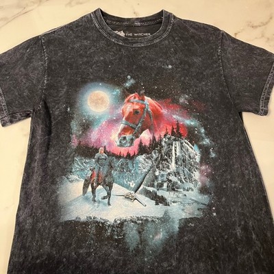 THE WITCHER Netflix T-Shirt Geralt Roach Horse Galaxy Acid Wash Hot Topic SMALL