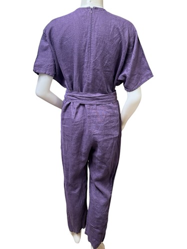 Mono Love and Confuse Púrpura Lino Manga Corta Cuello en V Ligero Talla M - Imagen 3 de 10