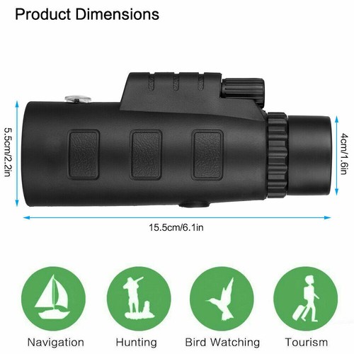 40X60 Monocular Zoom Optical Lens Telescope + Tripod + Clip Set For Mobile Phone - Picture 3 of 7