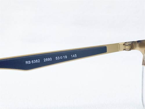 NEW Ray Ban RB6362 2890 Mens Shiny Black/Gold Square Eyeglasses Frames 53/19~145 - Picture 4 of 6