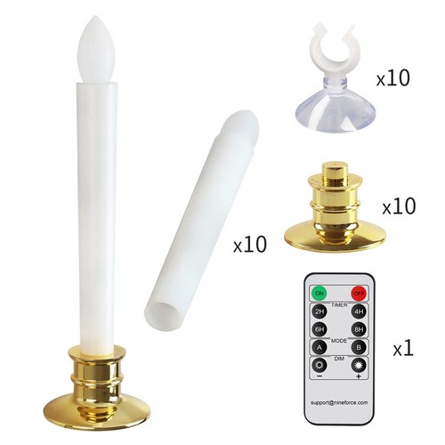 LED Fensterkerzen mit Fernbedienung Timer batteriebetrieben flammenlos Spitzkerzen - Bild 10 von 42