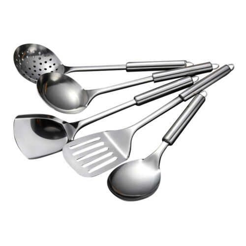 Juego de 5 piezas de herramientas de cocina de acero inoxidable juego de utensilios espátula cuchara cuchara cuchara cucharas - Imagen 2 de 7