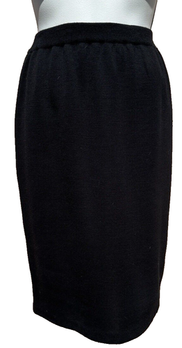 VTG Marisa Christina Knits Skirt Med Black Pencil Elastic Waist Stretch Elegant