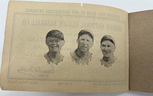 1935 Babe Ruth Pass Book NL Debut HR 709 Opening Day VS Hubbell Boston Braves ⚾️ - Picture 7 of 10