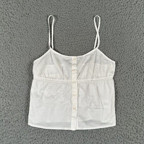 Brandy Melville Women's Top Cami One Size White Cotton Button Down