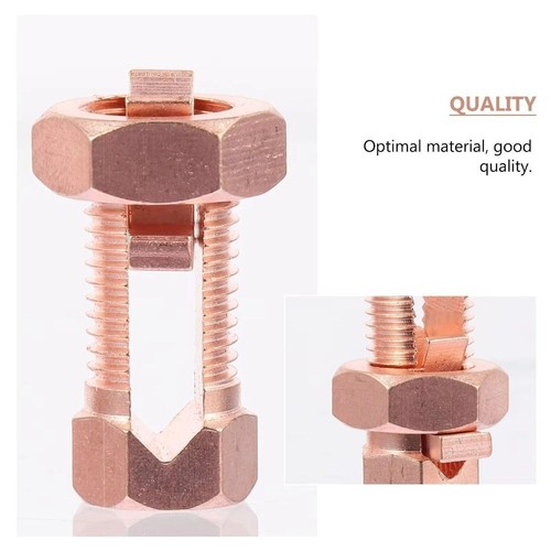 Copper Split Bolt Connector Rose Gold Copper Split Connector Cord Bolt Cable - Picture 3 of 19