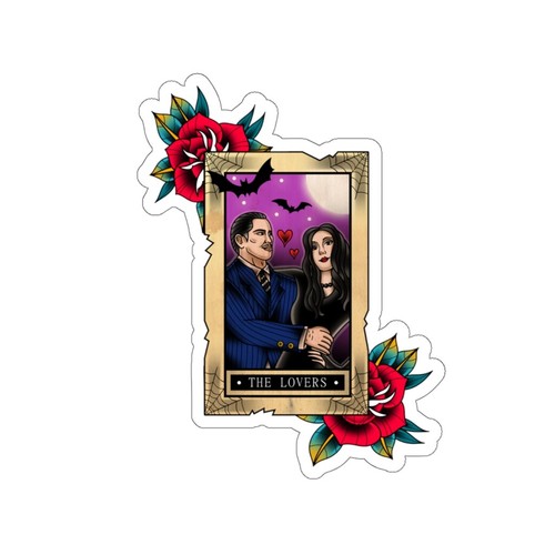 Tarot Card THE LOVERS Gomez and Morticia Kiss-Cut Stickers - Picture 10 of 17