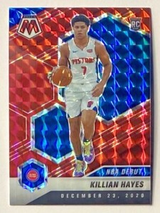 2020-21 Mosaic Killian Hayes Red Mosaic Prizm Refractor Rookie SP RC 270 Pistons