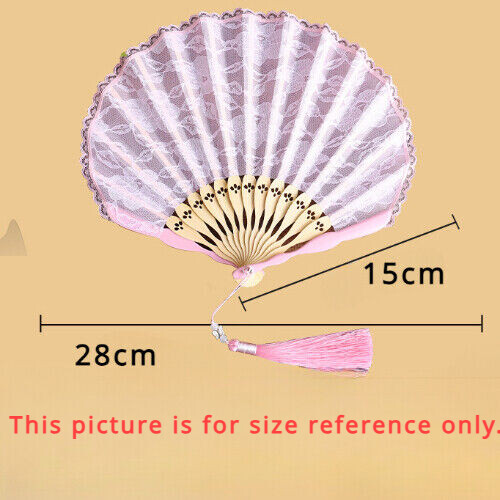 Neu Spitze Hand Fan gehalten klappbar Seide Bambus Hochzeit Abschlussball Tanzen spanischer Stil- - Bild 3 von 14