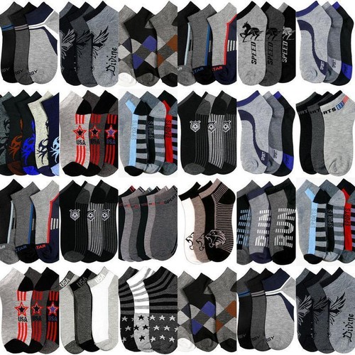 12 Paar Herren Sneaker Socken Farben Muster Baumwolle 39 40 41 42 43 44 45 46 * - Bild 1 von 6