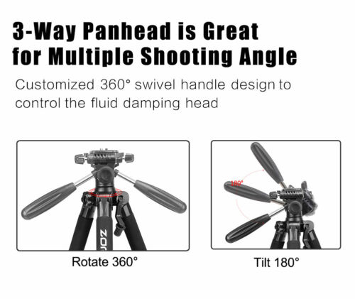 ZOMEI 55" Tripod Compact Light Weight Travel Portable Folding For DSLR Camera - Picture 9 of 17