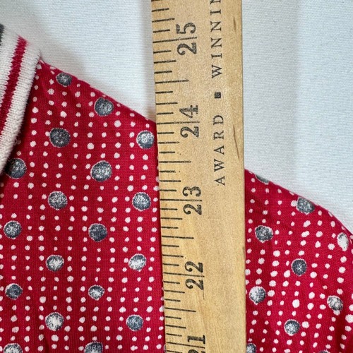 Lily's of Beverly Hills Polka Dot Polo Shirt Short Sleeve Top Red Sz Large - Picture 5 of 9