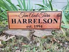 Personlized Established Date Sign Carved Wood Marriage Anniversary Newlywed Gift