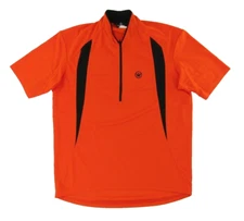 Canari Mens Cycling Jersey M Orange Black 1/2 Zip Up Short Sleeve