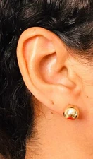 14K Yellow Gold Plated 10mm Ball Stud Earrings / Aretes Bolas - BLL10