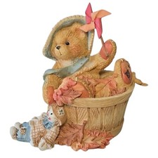    Cherished Teddies 141313 Pat "Falling For You" Girls In Barrel With Pinwheel