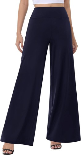 Wide Leg Palazzo Pants for Women High Waist Stretchy Lounge Casual Beach Wear - Picture 26 of 29