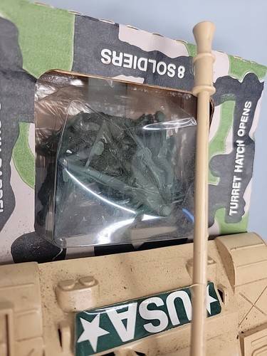 NOS Tim Mee Tank M60 w/ Toy Soldiers Processed Plastic 7520 Made in USA 14" Long - Picture 8 of 13