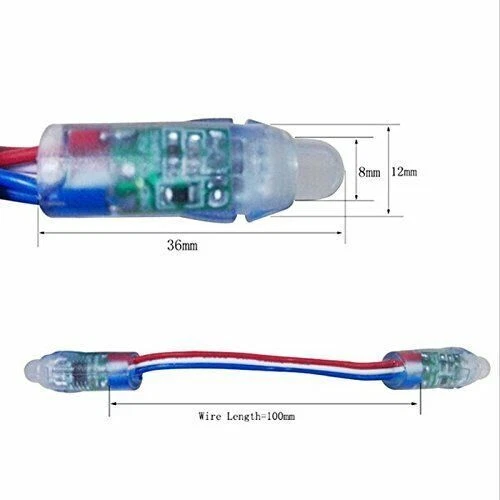 50pcs WS2811 RGBIC 12mm Digital RGB LED Pixel Lichtschläuche LED Modul Licht 5V - Bild 2 von 4