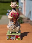 Jim Shore Cat Figurine 7" Heartwood Creek 2009 Enesco Cozy Heart 4014990