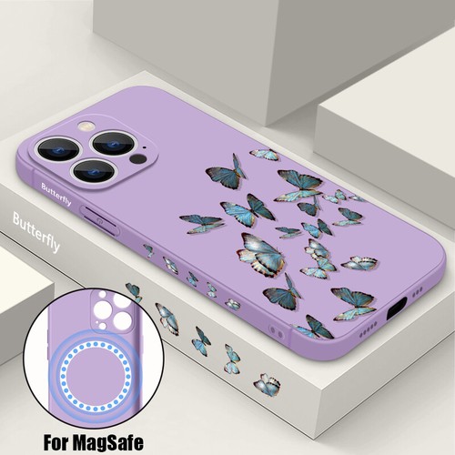 Funda para iPhone 15 14 Pro Max 13 12 11 Mariposa MagSafe Cubierta Delgada Antigolpes - Imagen 13 de 16