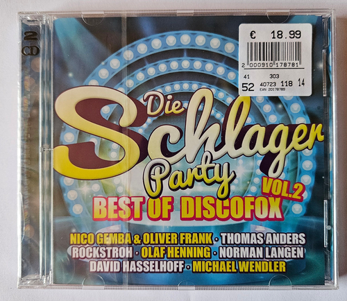 Die Schlagerparty Vol.2 - Best of Discofox = 2 CDs NEU OVP - Imagen 1 de 4
