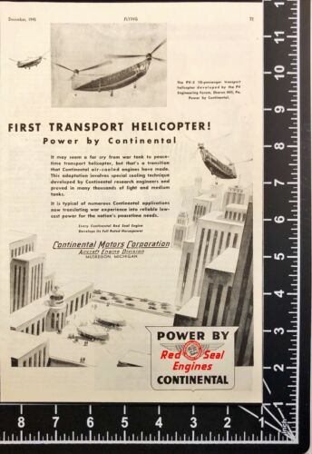1945 Continental Motors First Transport Helicopter Engines Muskegon MI Print Ad - Picture 2 of 6