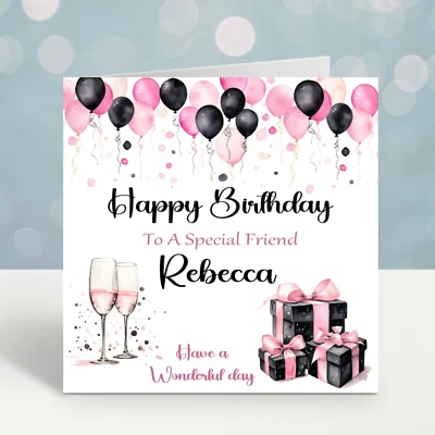 OPALDESIGNS Personalised Birthday Card Female Daughter Friend Sister Niece Granddaughter