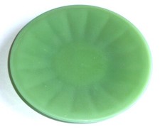 Akro Agate Large Interior Panel Green Luster Plate  Child Tea Set