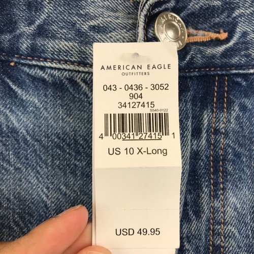 New American Eagle Jeans Women 10 Blue Distressed Highest Rise Mom Jean - Picture 3 of 16