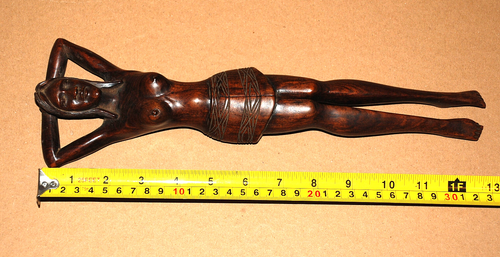 Erotic Figural Risque Sexy Lady Nutcracker 13" Hand Carved Wood Topless 1940's - Picture 13 of 19