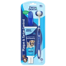 Fresh Dental Tooth Brushing Kit for Dogs & Cats, 2 oz Gel and Toothbrush