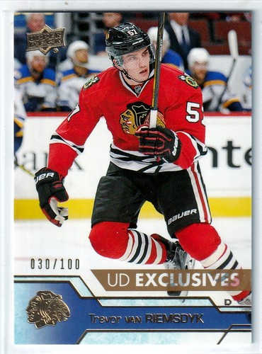 2016-17 Upper Deck Exclusives #294 Trevor van Riemsdyk /100 - Chicago Blackhawks - Imagen 1 de 2