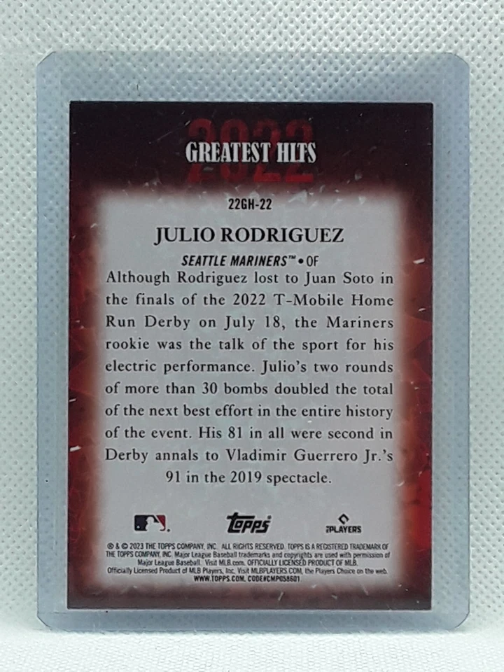 Julio Rodriguez 2023 Topps Greatest Hits - BLACK (032/299) - Seattle Mariners - Image 2 of 2