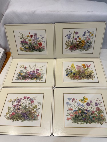 Vintage Pimpernel Set Of Place Mats 6 - Meadow Flowers - Boxed - De Lux Finish - Picture 3 of 17